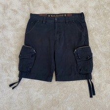 Y2K Style Black Rock Revial Zip Cargo Shorts Size Men's 36 (38W)