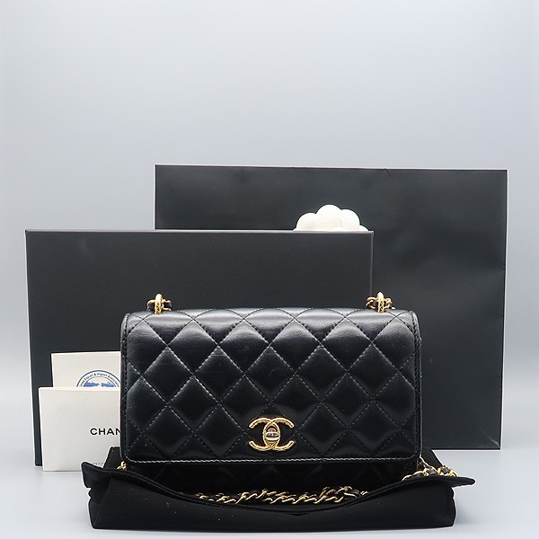 Chanel Black Lambskin Trendy CC WOC Crossbody Bag with Chain