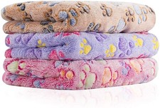 Soft Puppy Dog Blanket Fleece Paw Print Pet Dog Cat Sleep Bed Blankets Cover Mat