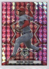 2022 Panini Mosaic Pink Camo Mosaic Prizm Raisel Iglesias #55 5cb