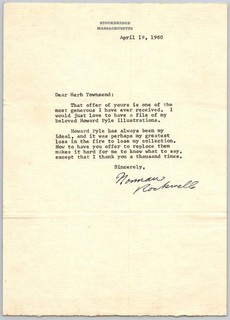 Norman Rockwell (D. 1978) Artist Illustrator Painter Signed Letter TLS