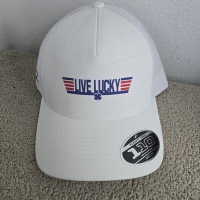 Black Clover Top Gun Live Lucky White Trucker Flex Fit Hat Cap Angel Park