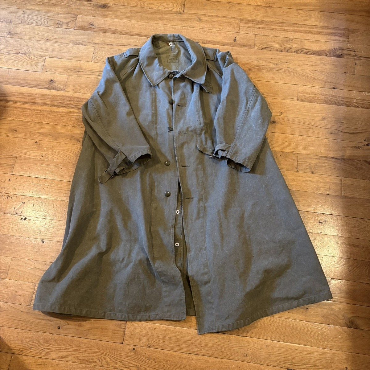 WW2 ・ARMY MOTORCYCLE TRENCH COAT Vintage WW2 French Military Motorcycle Trench Coat | eBay