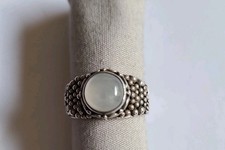 Vintage Sterling Silver 925 Sajen Moonstone Swirl Design Ring Size 7