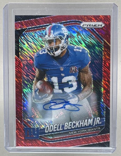 Odell Beckham Jr 2025 Panini Prizm #285 Red Shimmer Auto 10/35