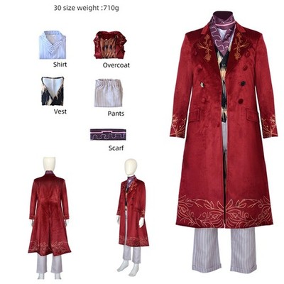 Kinder Wonka Children Willy Wonka Cosplay Halloween Chocolate Magician costume