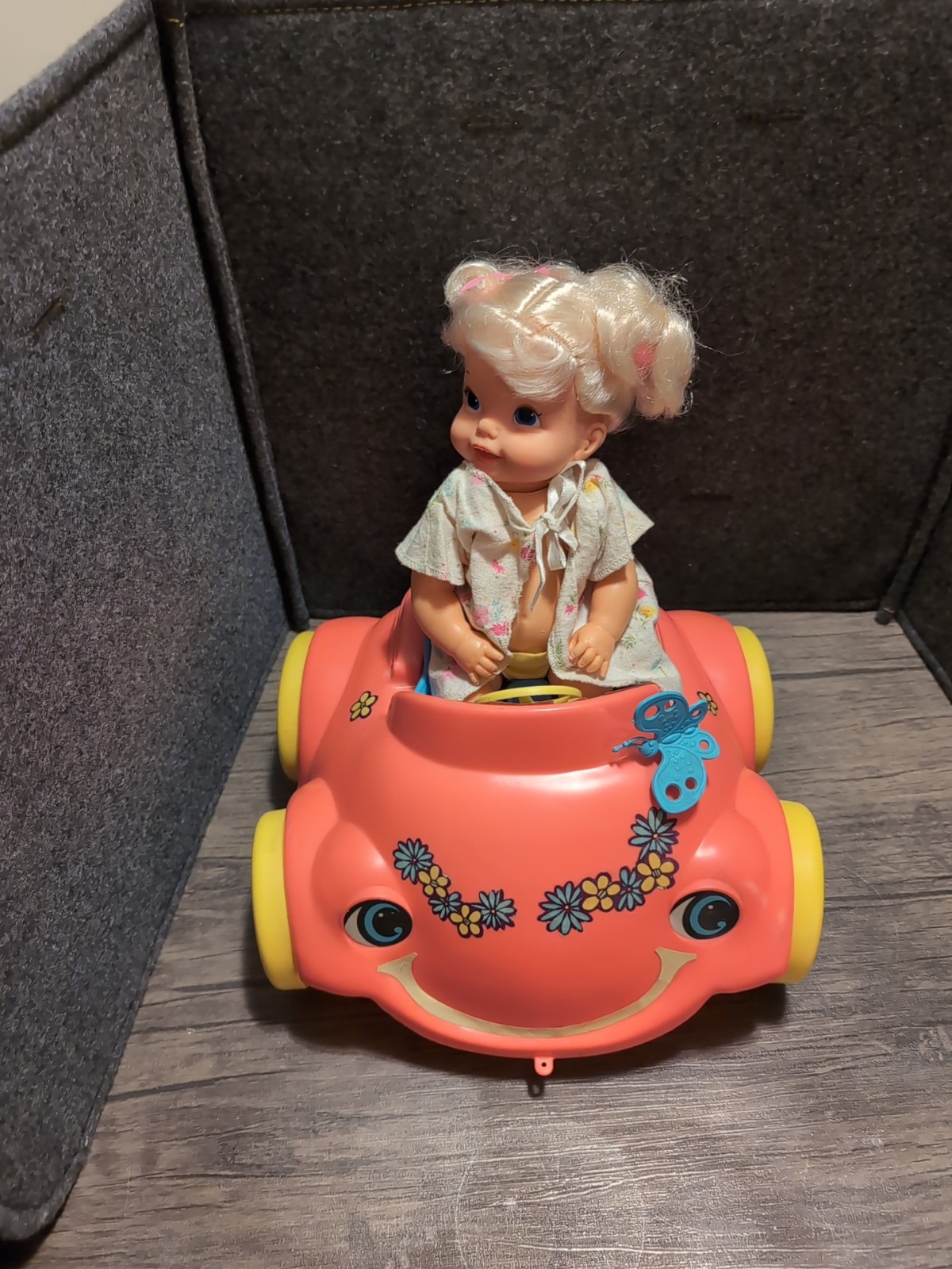 Vintage 1969 Mattel Baby Go Bye Bye with Doll & Buggy Car No