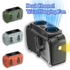 10000/15000mah Portable Waist Fan, Hanging Neck Fan Dual-Motor Fan With Clip ZZ