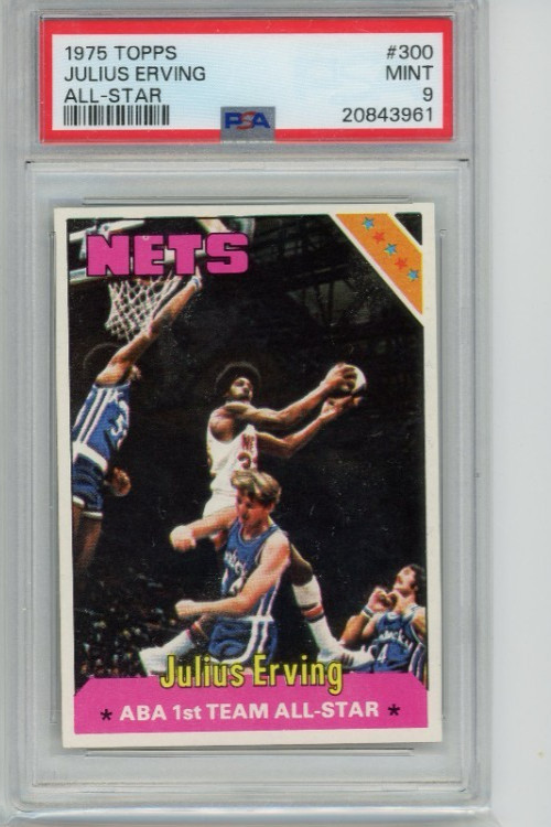 1975-1976 Topps #300 Julius Erving All-Star HOF - PSA 9