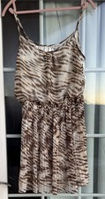 GUESS Zebra Print Mini Dress In Brown and Cream In Size Medium Pre-Owned