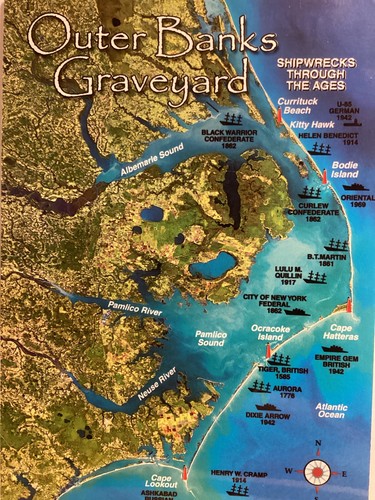 Outer Banks of North Carolina, Graveyard of the Atlantic: - Vintage Postcard - Picture 2 of 3