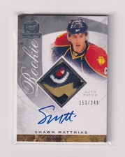 2008-09 UD Upper Deck The Cup Shawn Matthias /249 Rookie Patch Auto PANTHER EYE