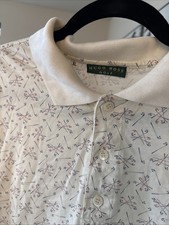 VTG Hugo Boss Golf Polo Shirt Golf Clubs Pattern Men  s XL Made In Italy Rare