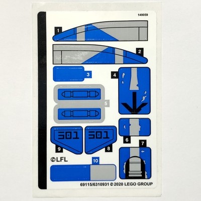 LEGO STICKER SHEET 75280 Star Wars 501st Legion Clone Troopers Decals Stickers