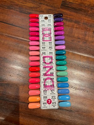 DND Soak Off Gel-Polish (gel only) .5oz LED/UV #638-673 Set 36 pcs + Chart #7