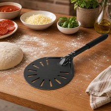 Pelle à Pizza Aluminium Manche Long Antiadhésive Perforée Usage Domestique