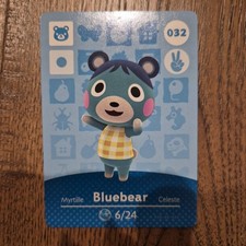Bluebear 032 Animal Crossing Amiibo Authentic Nintendo Card From Series 1