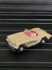 Vintage Aurora Tjet Vibrator HO scale SLOT CAR 1543 Chevrolet Corvette Tan