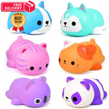 Cat Squishies Stress Balls for Adults Kids: 6PCS Jumbo Small, Multi-color