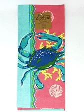 Crab Sealife Tea Towel Kitchen Dish Hand Cotton by Kay Dee  NWT