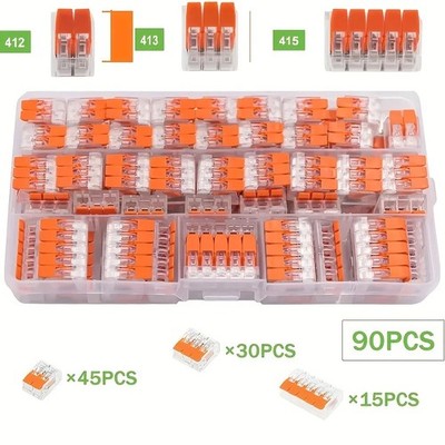Lot Of For Wago 221 Electric Connectors Wire Block Clamp Termin Cable Reusable