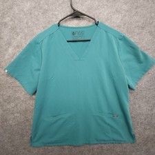 FIGS Technical Collection Casma V-Neck Scrub Top Size XL Hydrogreen Workwear