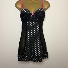 Jessica Simpson Y2K Size M Babydoll Vintage Black Daisy Slip Lingerie Cami