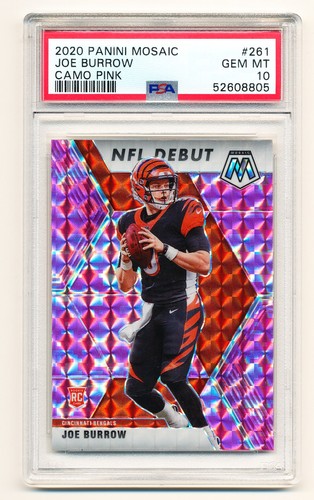 2020 Mosaic # 261 - Joe Burrow - Camo Pink - GEM MINT PSA 10