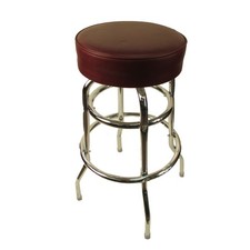 Oak Street Mfg SL2129WINE Wine Button Top Stool w/Chrome Frame