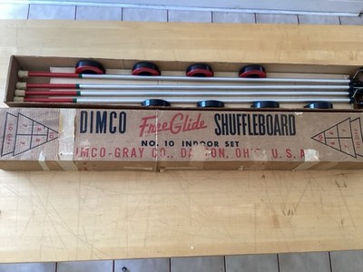 Vintage Dimco Free Glide Shuffleboard Set In Box No. 10 Indoor USA Made