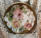 Victorian Milk Glass Plate. Vintage Hand Painted Plate PlateMade In USA 12”