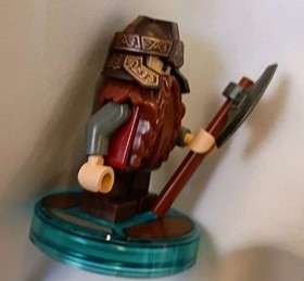 LEGO Dimensions 71220 Lord of the Rings Minifig - Gimli w Axe & Base & Manual 