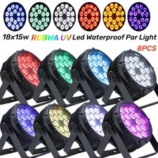 6/8PCS 18LED Par Light Waterproof Stage Lighting Outdoor RGBWA UV Uplighting DMX