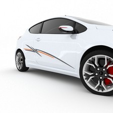 2x Seitenaufkleber Auto | Tuning Dekor Streifen | Vinyl Sticker | N6A14A