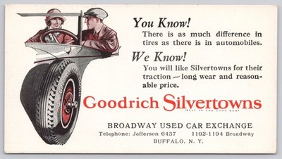 1920s Goodrich Silvertown Tires Buffalo Graphic Advertising Ink Blotter B1-62