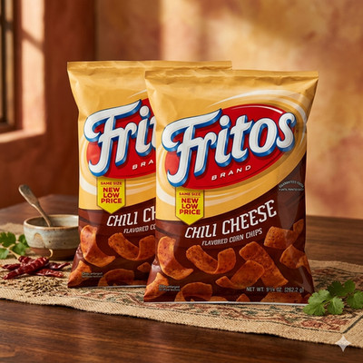 Pack of 2 Fritos Corn Chips Chili Cheese Flavored Snack Chips, 9.25 Ounce Bags