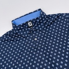 FootJoy Golf Polo Mens XL Blue Floral Daisy Legends Trail