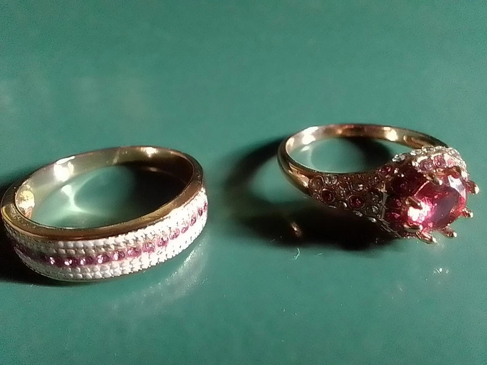 2 Ringe. Ring. Rubin. Imitat. &. Vorsteckring. Größe 61 - Bild 2 von 4