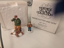 Dept 56 WOOD CUTTER AND SON  Set Of 2Heritage  Village Collection #5986-2