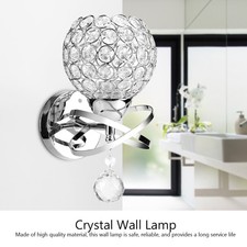 Modern Crystal Wall Lamp Bedside Night Light Bedroom Living Room Hall Lighti LW