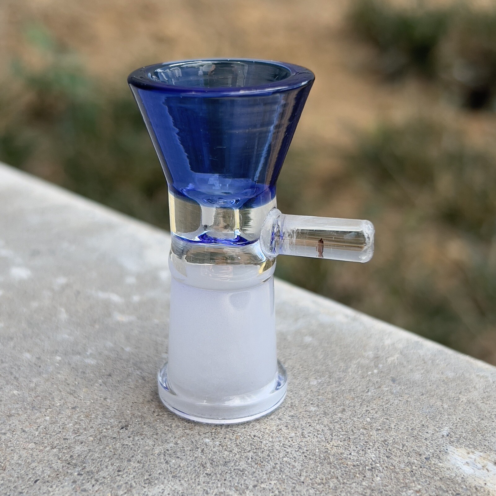 Blue 14mm Female Glass Bong Bowl Funnel Bowl Hookah Water Pipe Replacement