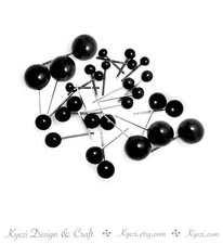 3mm 4mm 5mm 6mm 8mm Black Glass Eyes On Wire Pin Needle Felt Stuffed Animal K-46