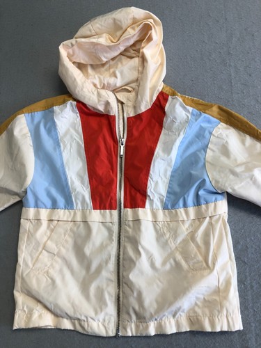 Gymboree Windbreaker Jacket Kids Girls Medium 7-8 Retro Colorblock Spring Hoodie - Picture 3 of 5