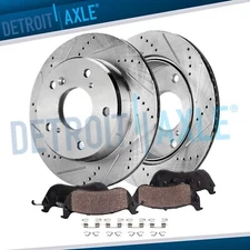 312mm Front Drilled Disc Brake Rotors Ceramic Brake Pads Kit for Honda CR-V HR-V