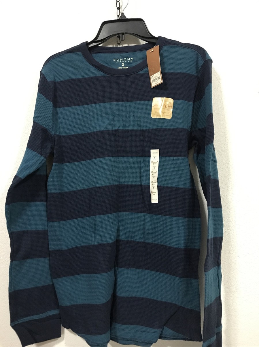 Sonoma Men’s Thermal Crew shirt Size Small Multicolor NWT (APO-63-7)