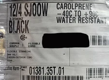 Carol 01381 12/4C Premium Carolprene SJOOW 300V Portable Power Cable Cord /10ft