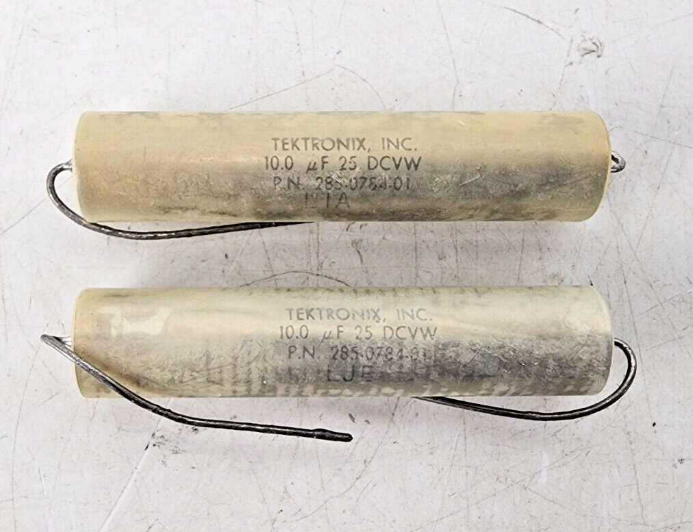 Lot of 2 Tektronix 285-0784-01 Capacitors 10.0UF 25DCVW Cap