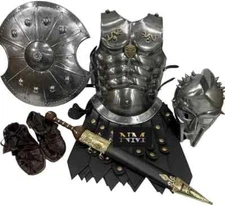 Medieval gladiator Greek Muscle Armor Set with Helmet Maximus Body Armor Costume