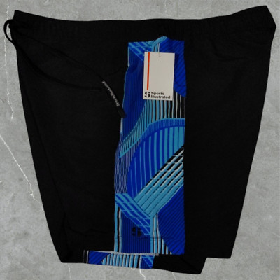Sports Illustrated 7'' Volley Black/Blue Swim Trunk Men's Size XXL NWT MSRP$55