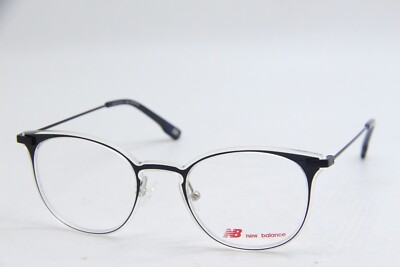 NEW NEW BALANCE NB 4086-1 BLACK CLEAR AUTHENTIC EYEGLASSES 48-20
